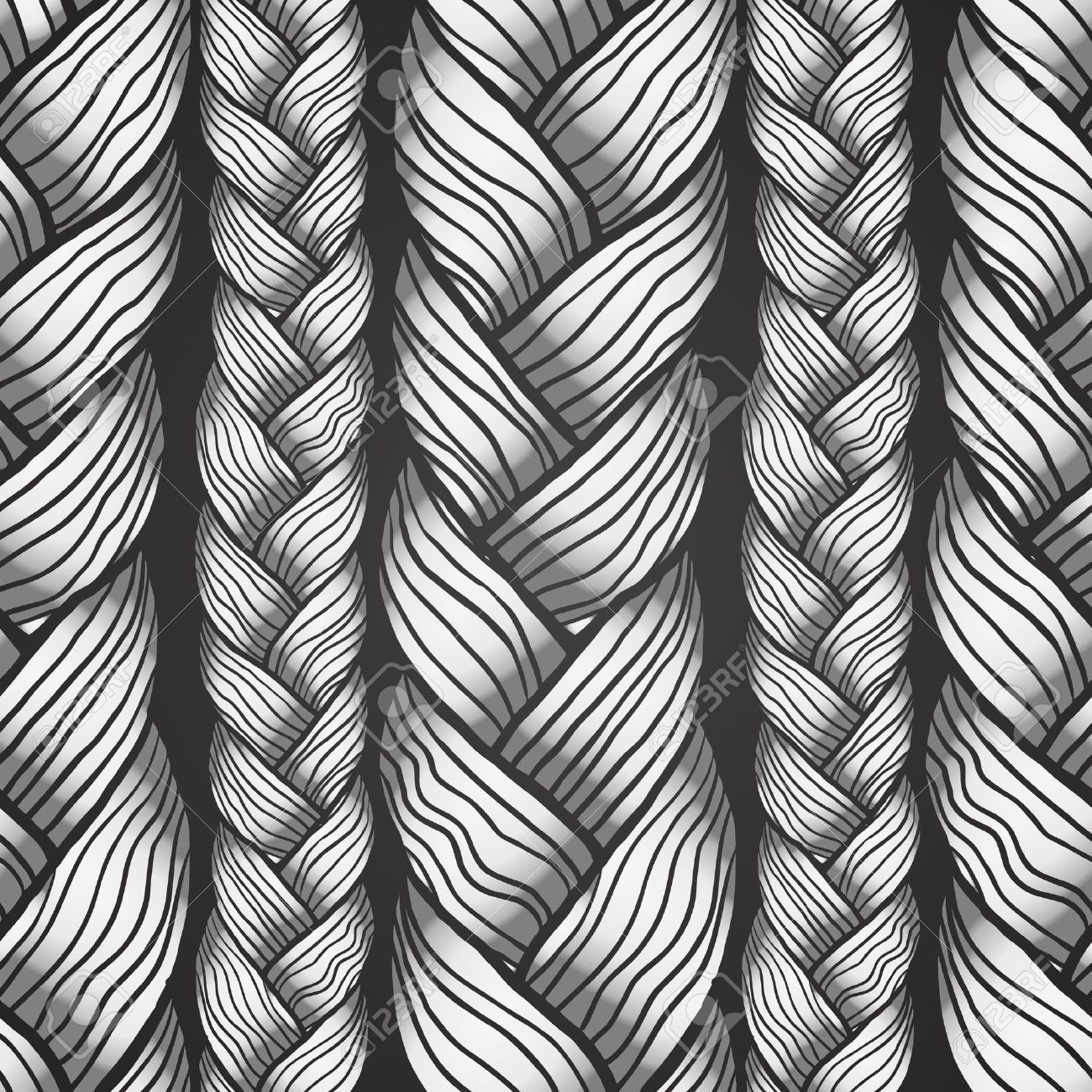 1300x1300 Abstract Seamless Texture, Endless Pattern With Hair Royalty Free