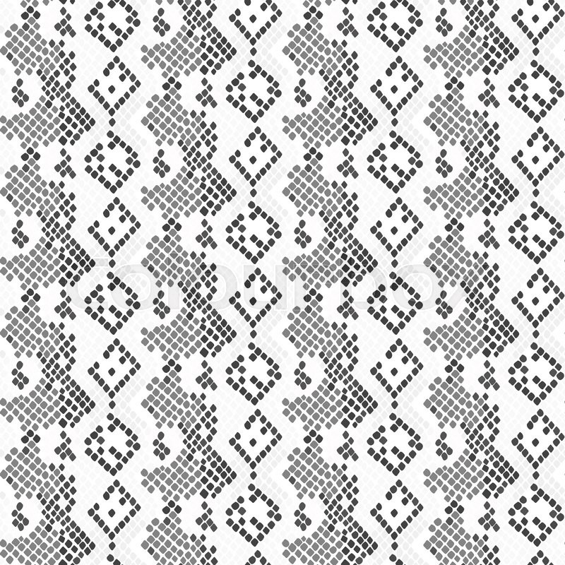 800x800 Serpent Skin Seamless Light Vector Texture. Gray Tone Colors Snake