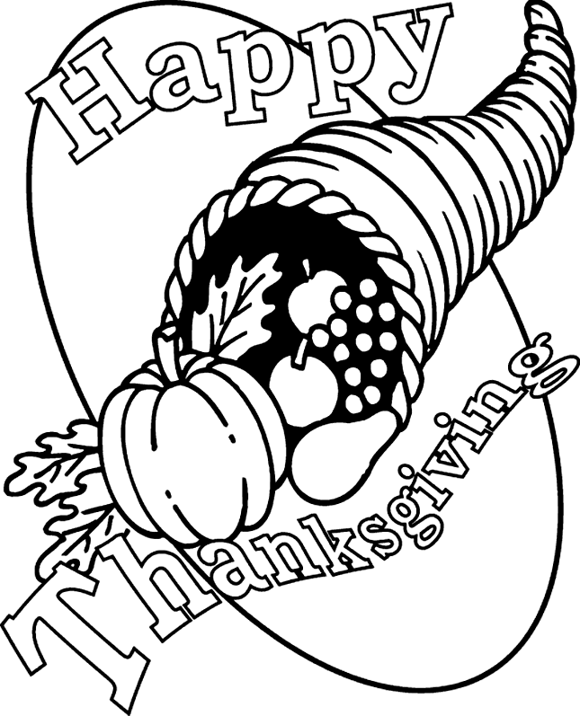645x797 Thanksgiving Cornucopia Coloring Page