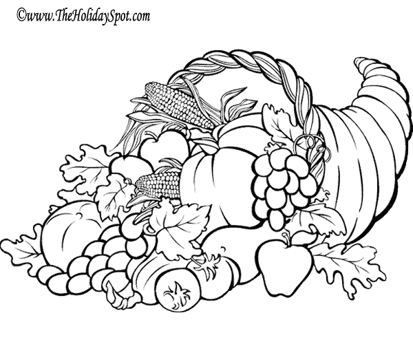 Thanksgiving Cornucopia Drawing at GetDrawings | Free download