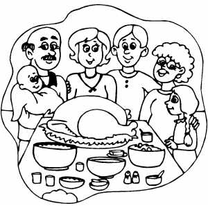 300x300 Thanksgiving Dinner Coloring Page