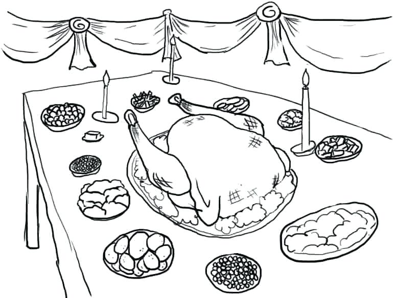 773x584 Thanksgiving Dinner Coloring Pages