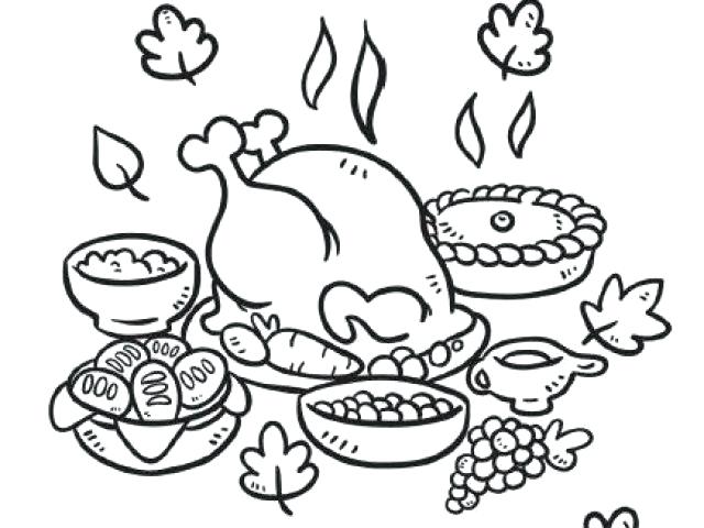 640x480 Thanksgiving Feast Coloring Pages