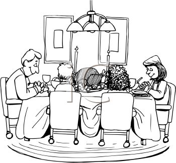 350x324 Royalty Free Clip Art Image Family Praying Over Thanksgiving Dinner