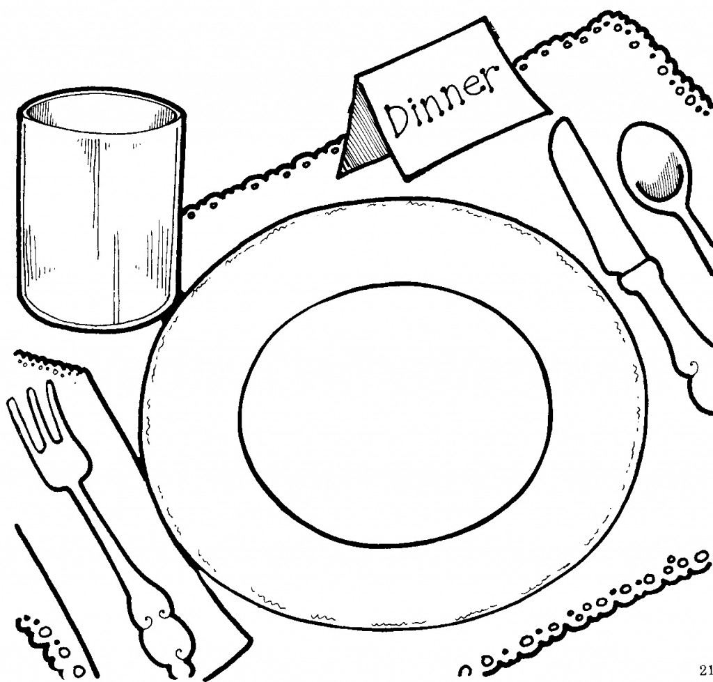 1024x979 Thanksgiving Dinner Clipart Black And White Clip Art