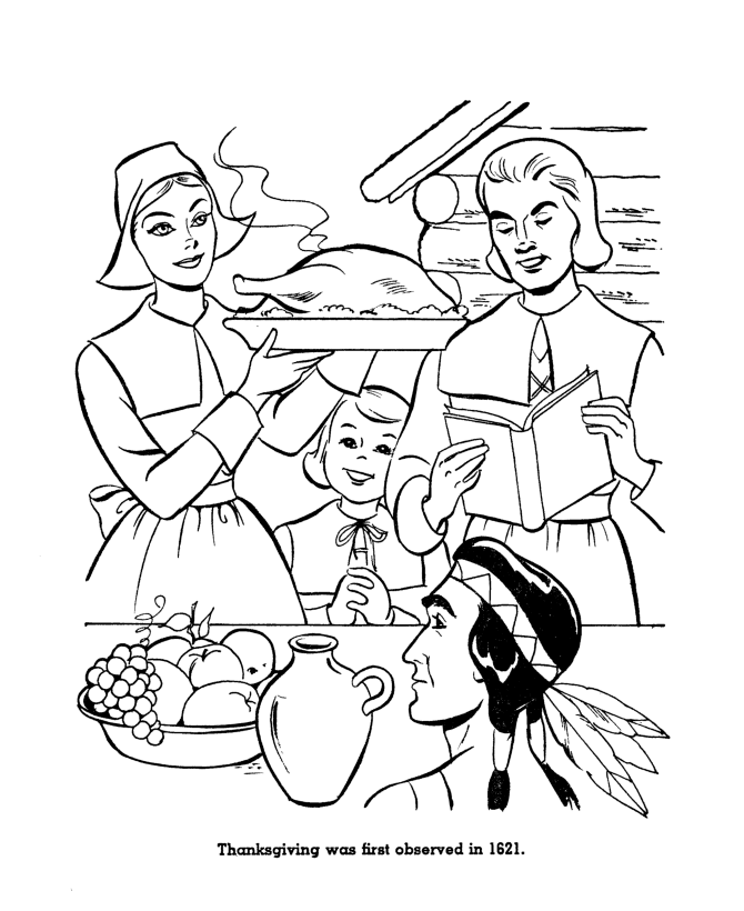 670x820 The First Thanksgiving Coloring Page Sheets Thanksgiving Feast