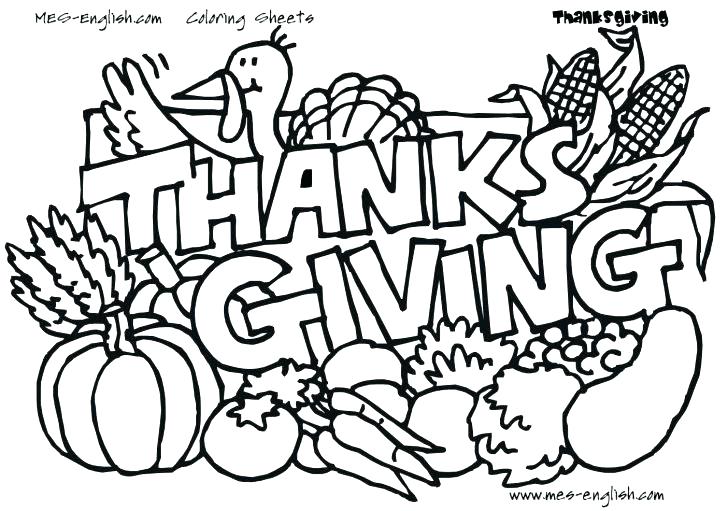 728x511 Thanksgiving Feast Coloring Pages