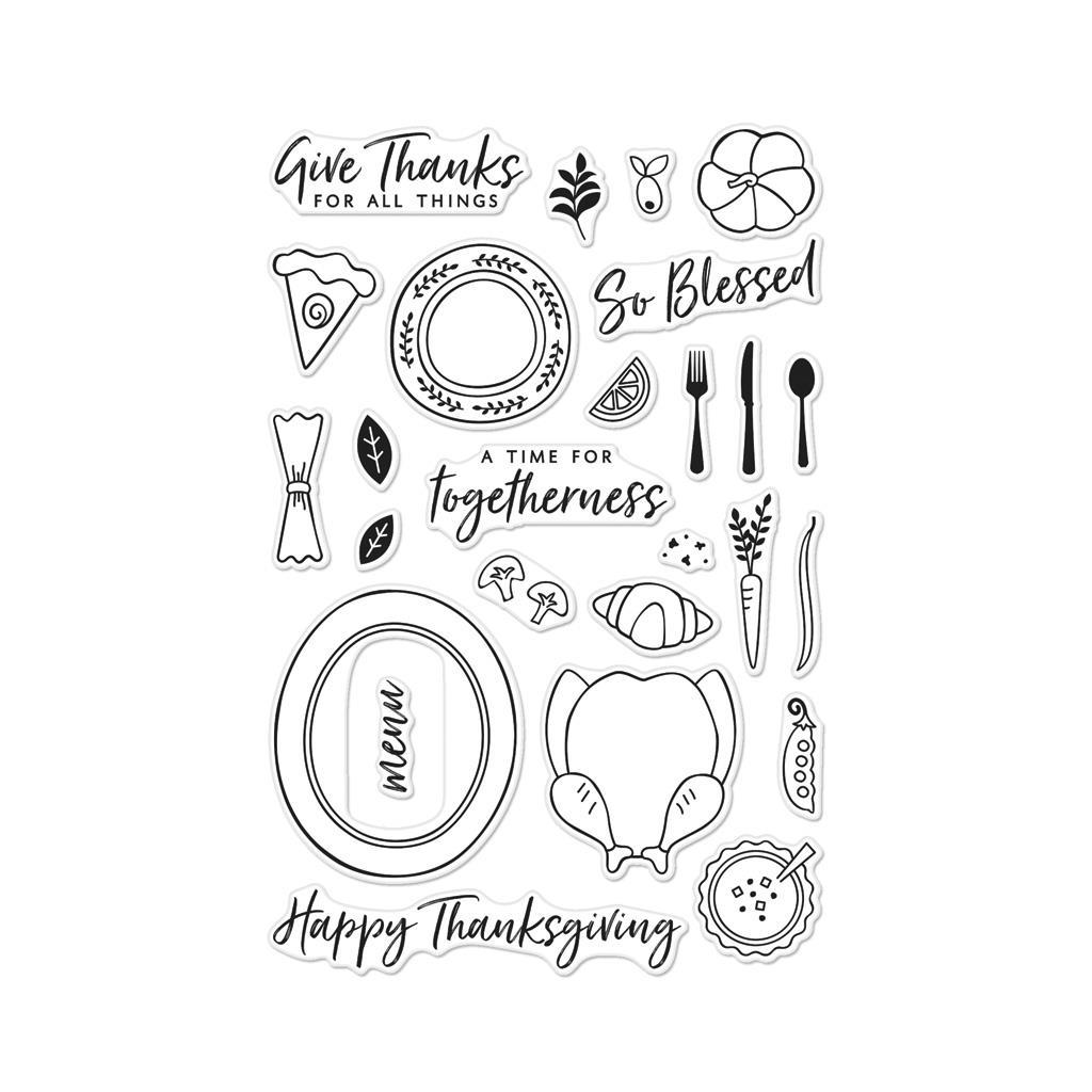 1024x1024 Hero Arts Clear Stamps, Thanksgiving Table