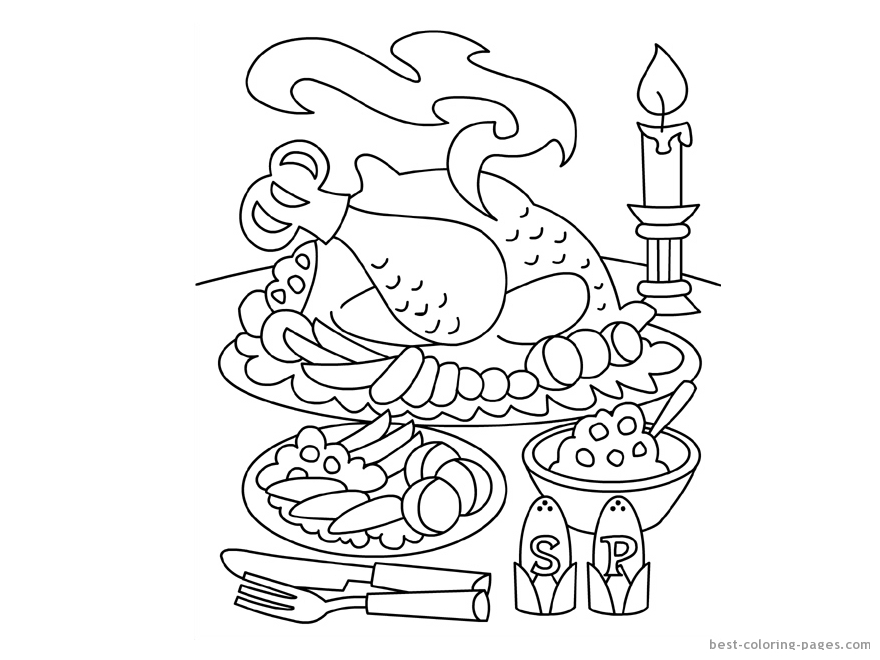 880x660 Thanksgiving Table Coloring Pages
