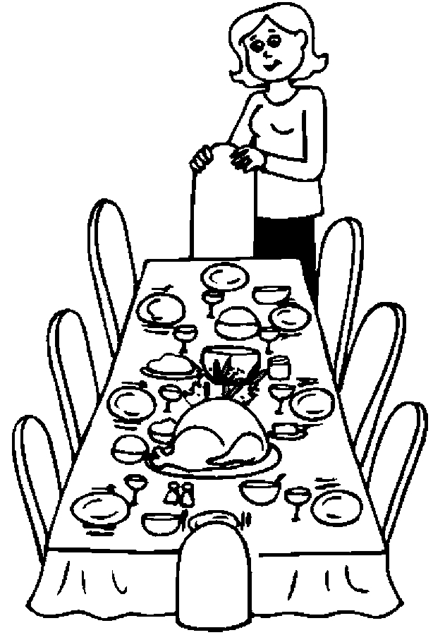 614x900 Dinner Table Coloring Sheet