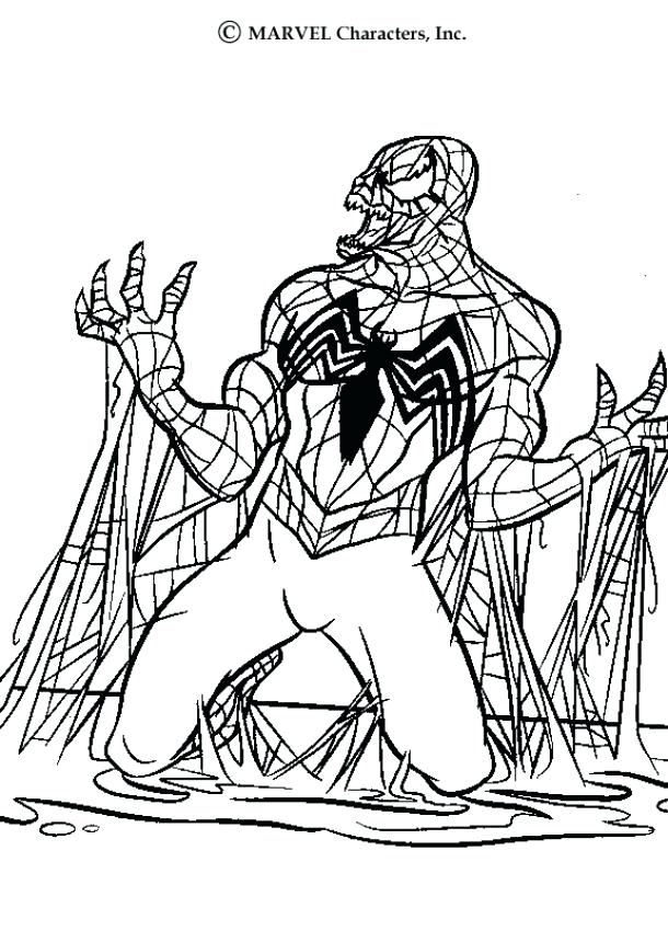610x850 Spiderman Color Pages Spider Man Coloring Pages Venom The Amazing