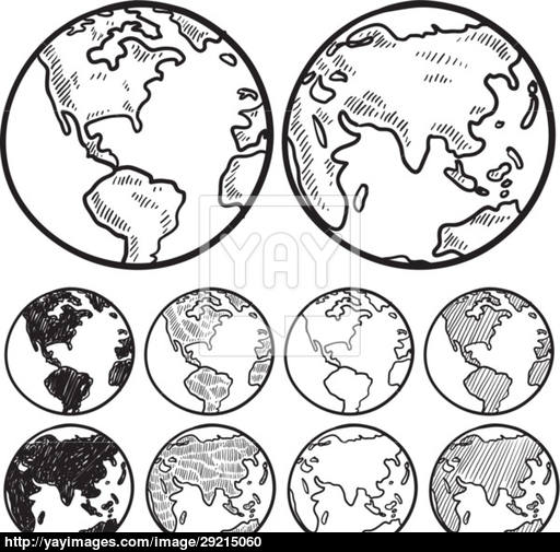 512x505 Views Of The Earth Vector Drawing Vector