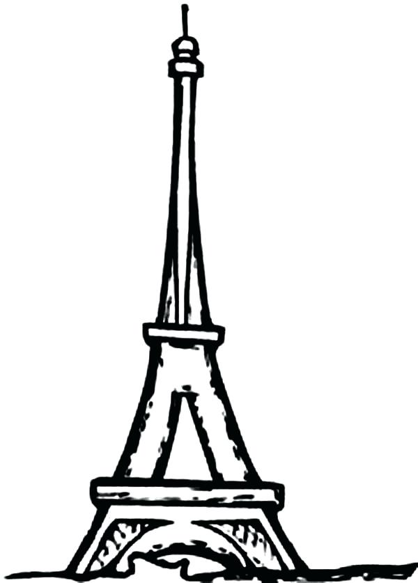 600x837 Coloring Pages Of The Eiffel Tower Tower Easy Drawing Coloring