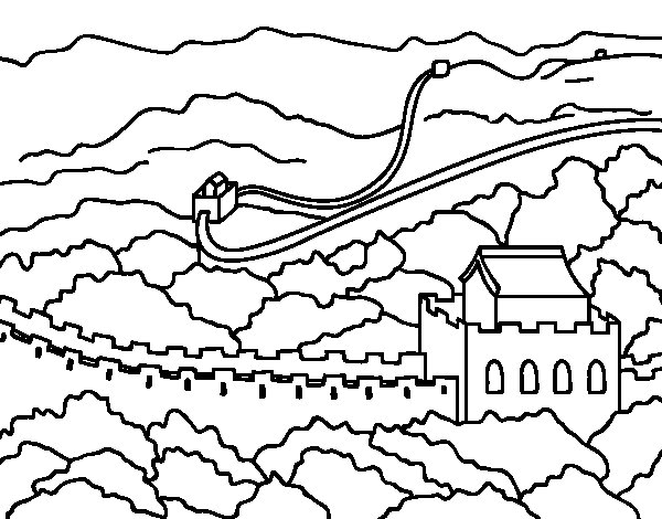 600x470 Easy Great Wall Of China Coloring Pages For Kids To Print