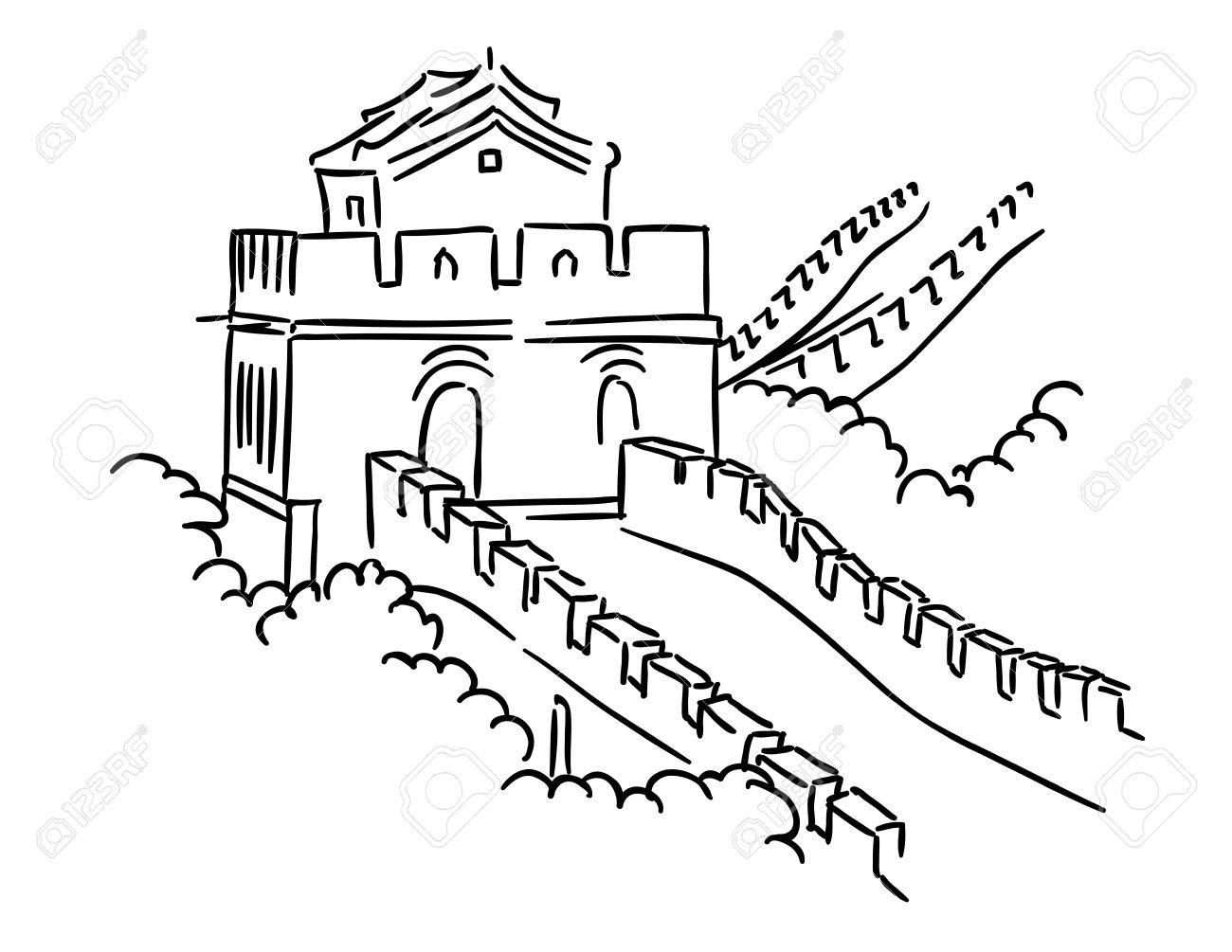 The Great Wall Of China Drawing Steps at GetDrawings | Free download