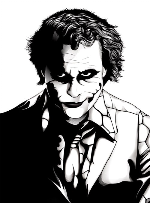 500x677 The Joker Comic Book Inspired Artwork