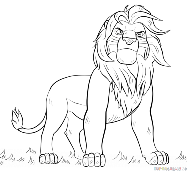 628x575 How To Draw Simba From Lion King Step By Step. Drawing Tutorials