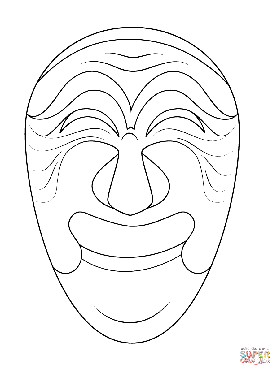 894x1199 Korean Mask Of Yangban Coloring Page Free Printable Coloring Pages