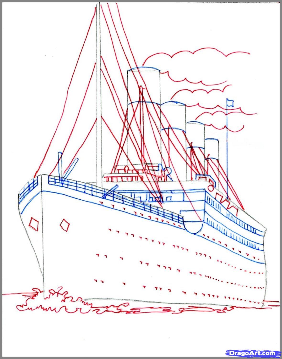 1180x1500 How To Draw The Titanic, Titanic Step 3 Still Life