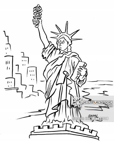 400x499 Drawn Statue Of Liberty Cartoon