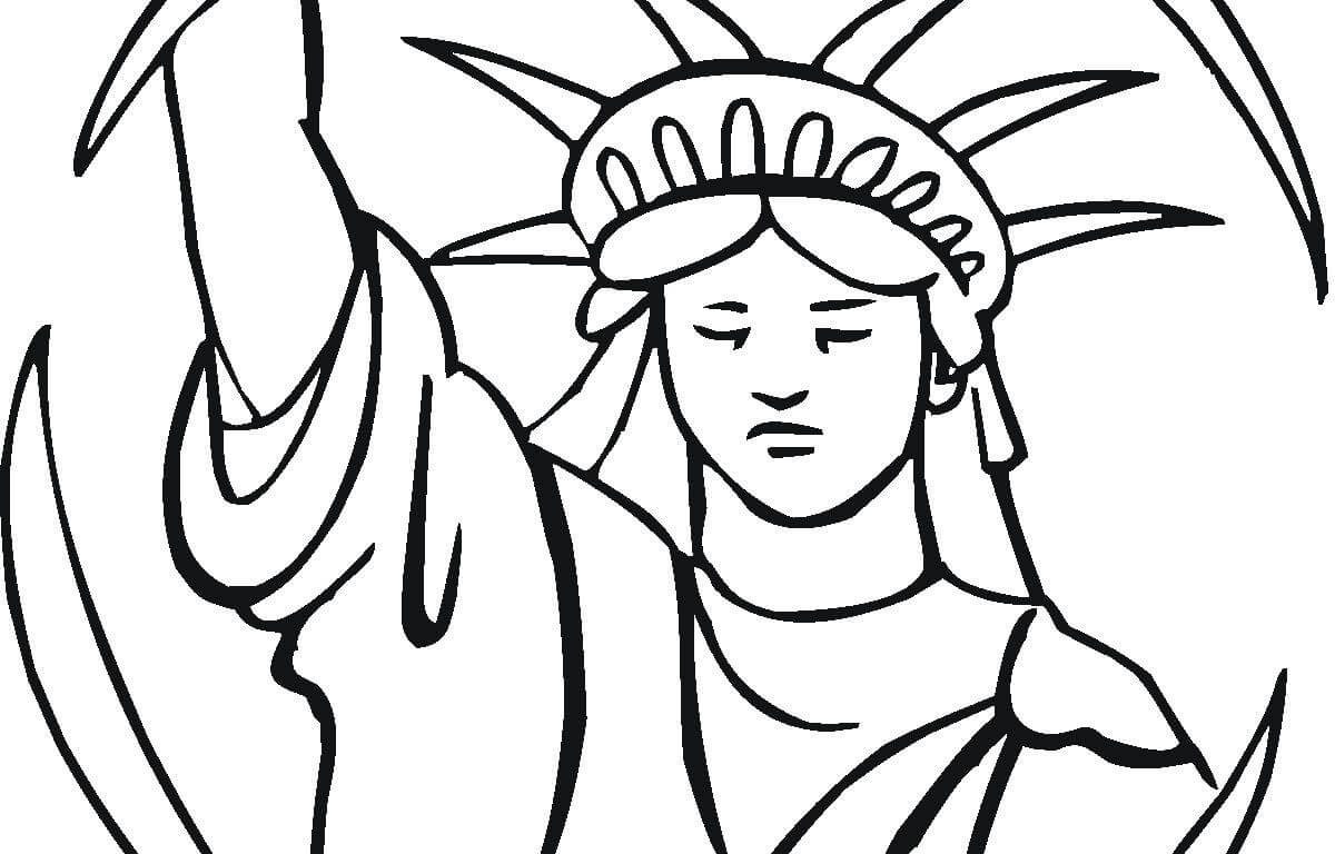 1200x768 Impressive Black And White Statue Of Liberty Cartoon Coloring Page
