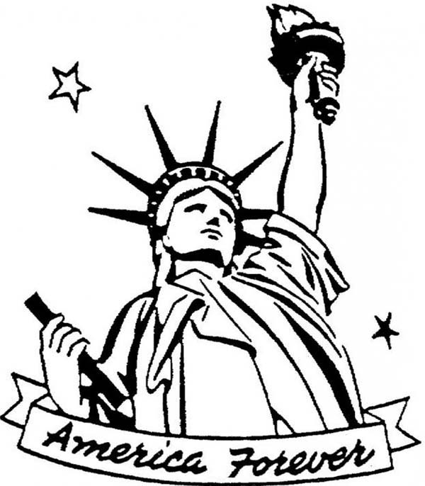 600x686 America Forever In Statue Of Liberty Coloring Page
