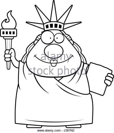 464x540 Cartoon Illustration Statue Liberty Looking Stock Photos Amp Cartoon