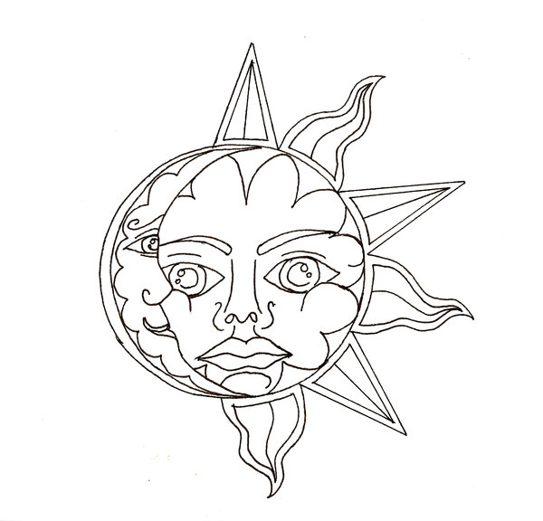 600x576 Moon And Sun Drawing Sun And Moon By ~scammyauty