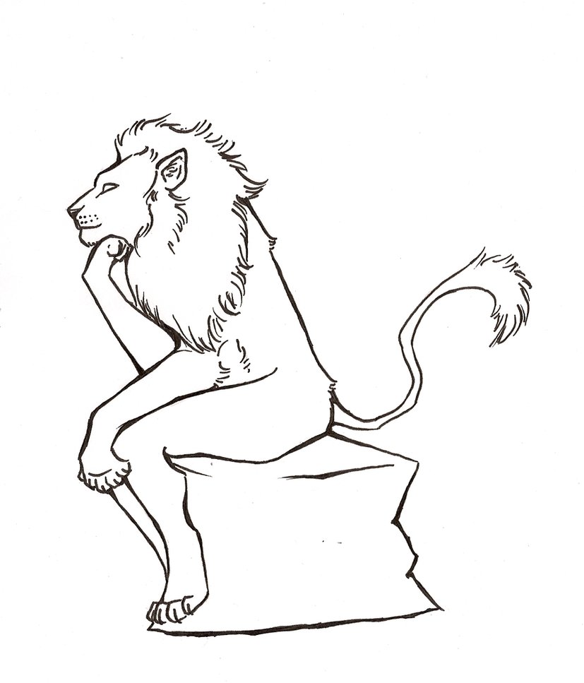 827x967 Lion Thinker By Iceity