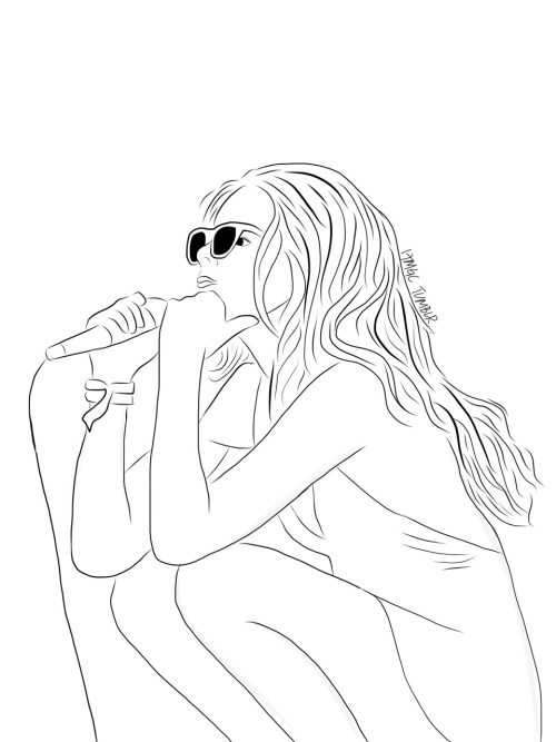 500x667 Thinking Singning Draw Girl Outlines Hair Glasses Pdp