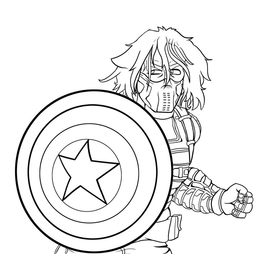 920x869 Winter Soldier Line Art By Darksiderxzero