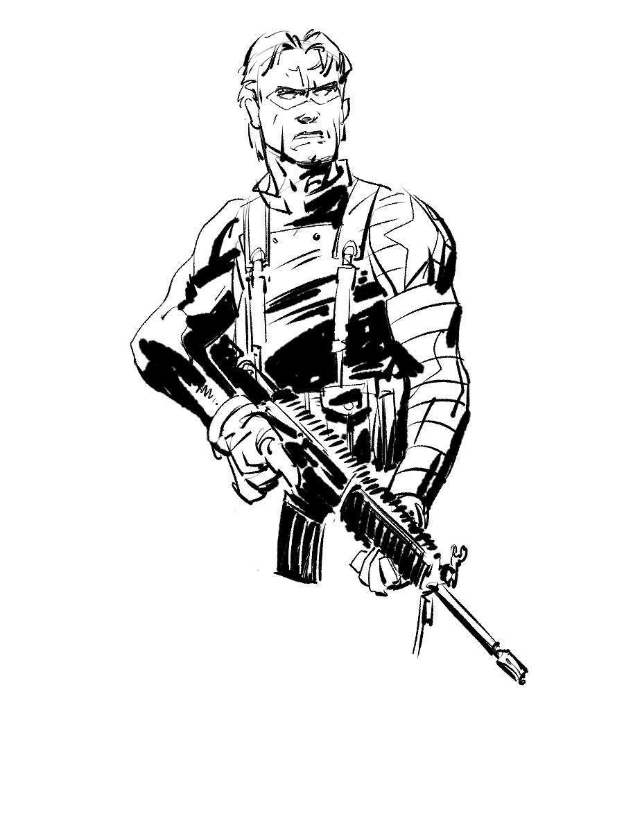 900x1200 Winter Soldier By Paul Moore Lineart Bucky Barnes Winter