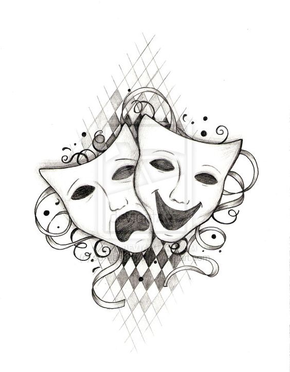 564x723 Greek Theatre Masks Tattoo