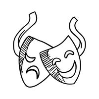 200x200 Theater Mask Icon Vector Image
