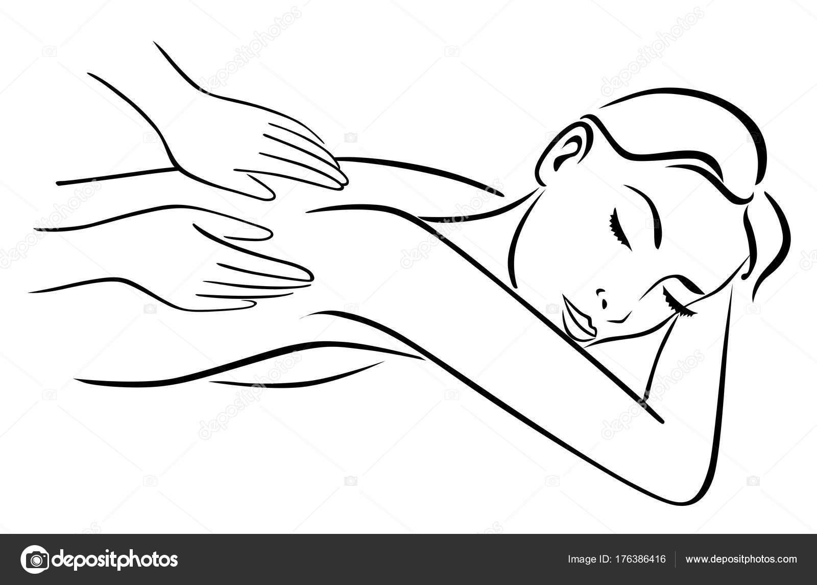 1600x1145 Massage Spa Therapy Line Drawing Vector Eps Stock Vector