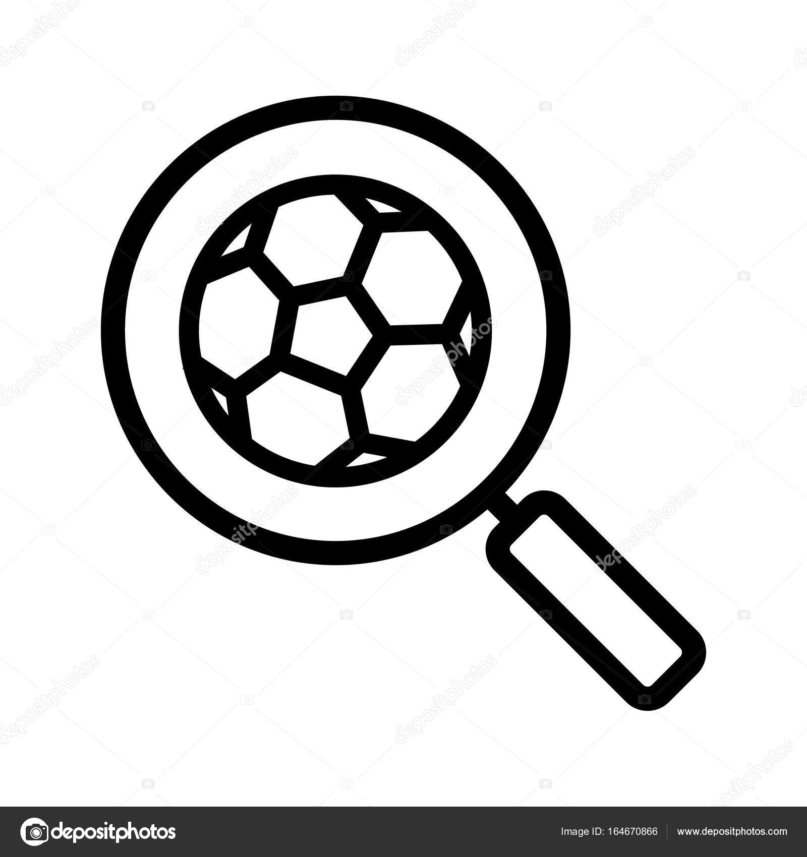 1600x1700 Magnifying Glass With Soccer Ball Icon Stock Vector Bsd