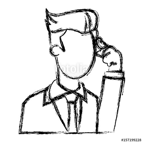500x500 Cartoon Business Man Manager Employee Thinking Vector Illustration
