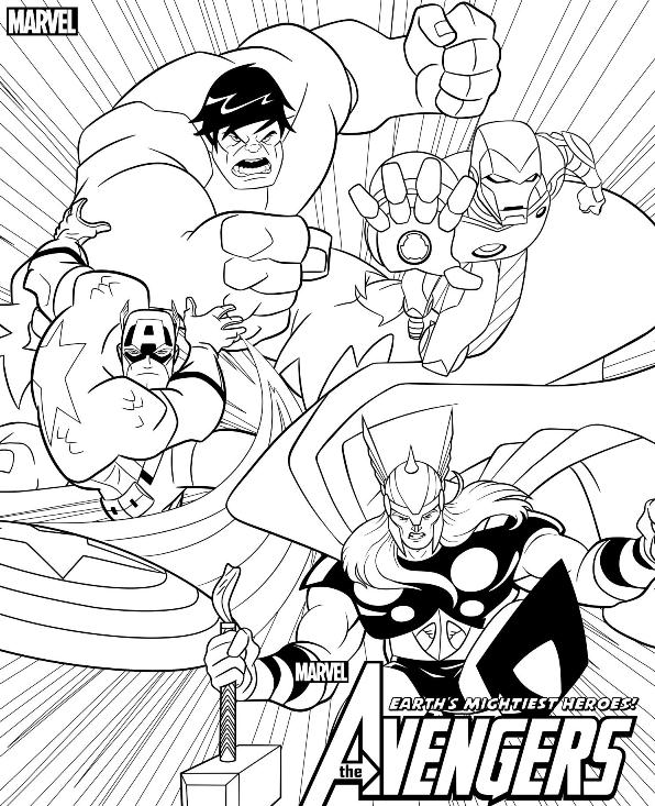 596x733 Kids N 18 Coloring Pages Of Avengers