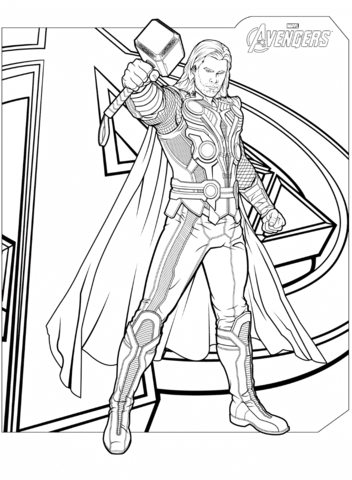 352x480 Avengers Thor Coloring Page Free Printable Coloring Pages