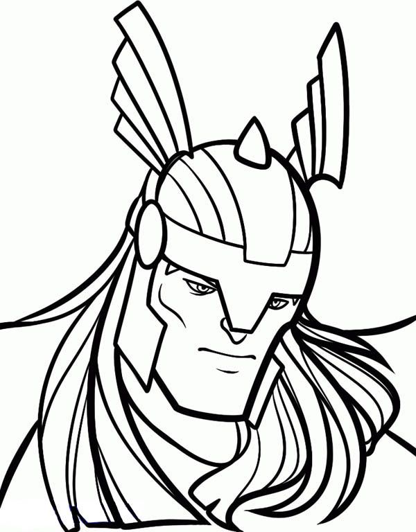 600x768 Thor Face Coloring Pages