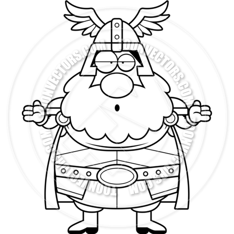 460x460 Cartoon Thor Confused (Black And White Line Art) By Cory Thoman