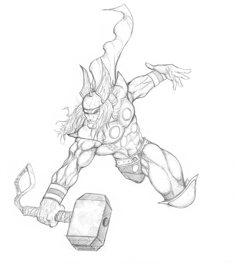 800x889 Thor Sketch For Art Jam By Mikevanorden