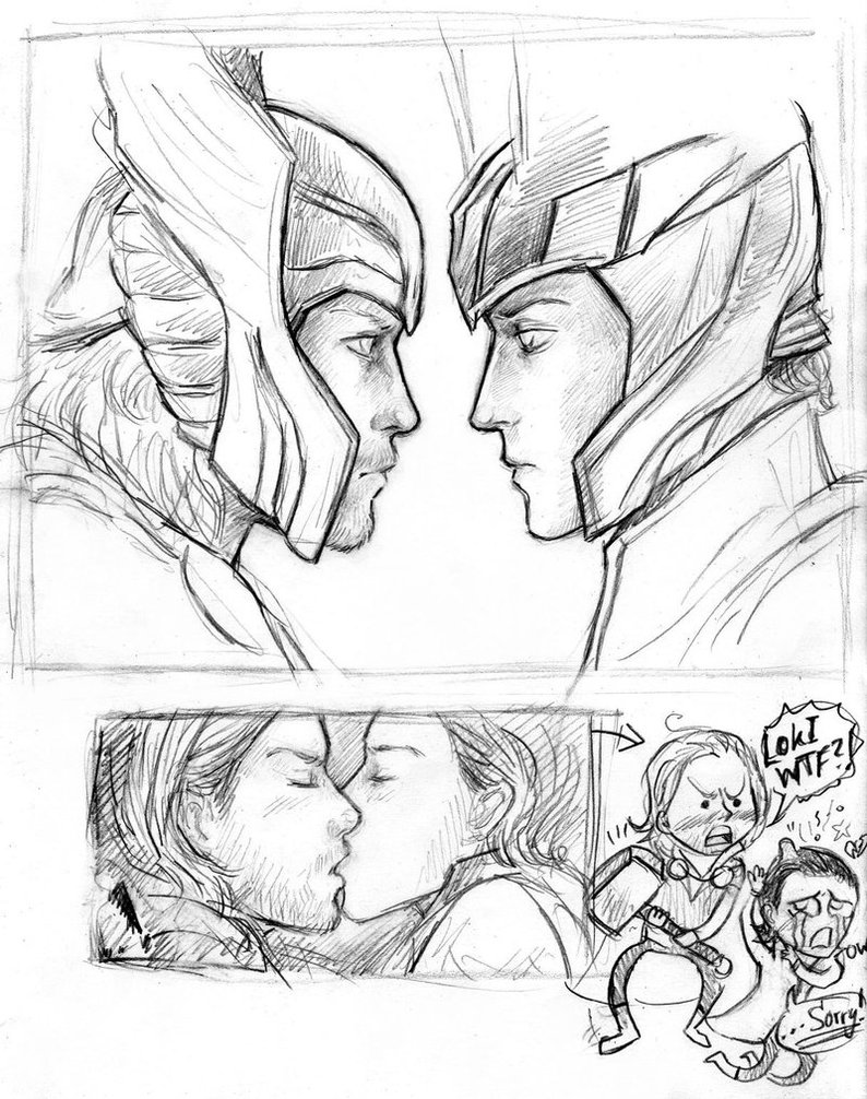 794x1006 Thor And Loki By Silverleopard