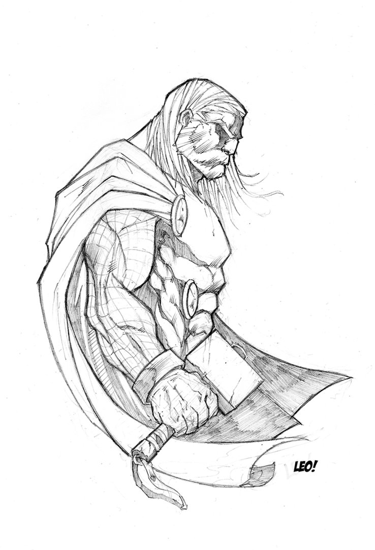 738x1082 Thor Sketch By Spideycreed
