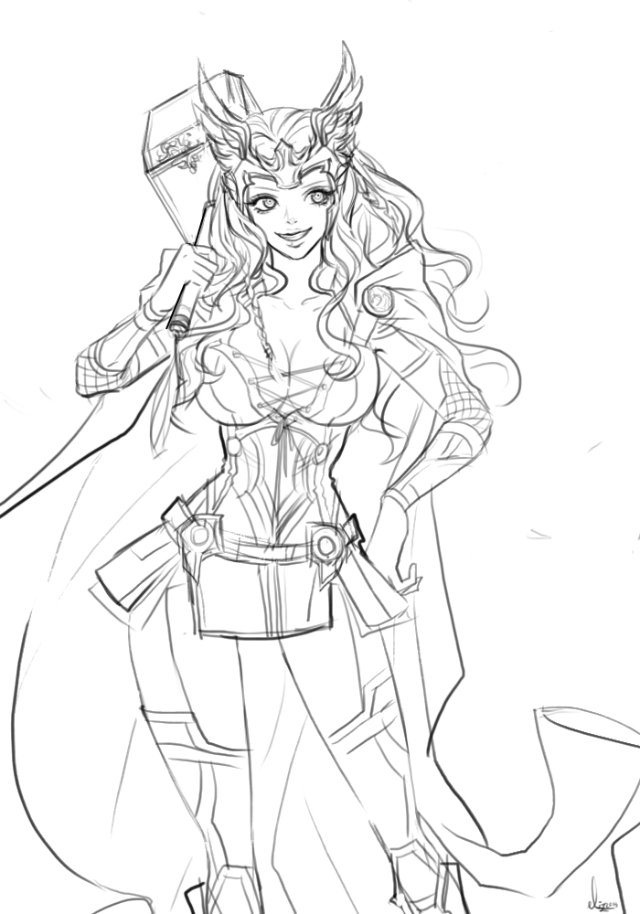 700x1000 Lady Thor By Eliz7