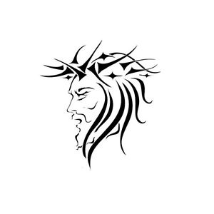 300x300 Jesus Christ With Thorn Crown Decal Car Sticker Ebay