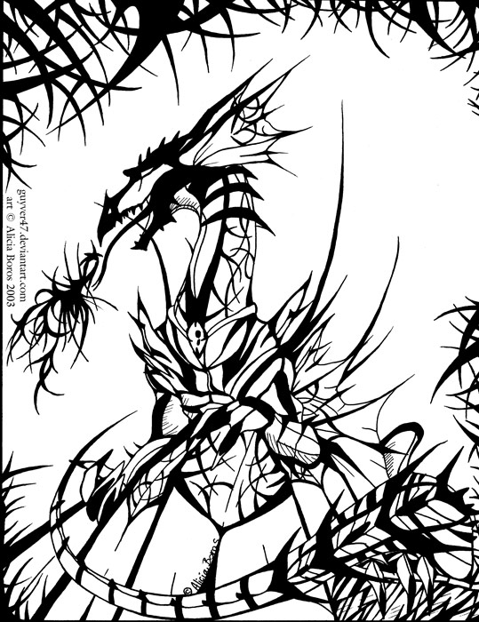 539x700 Tribal Thorn Dragon By Guyver47