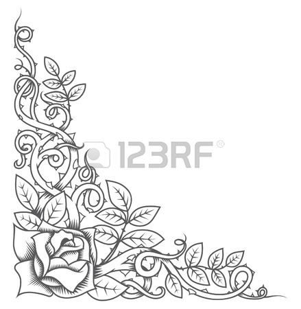 439x450 Rose And Thorns Border Royalty Free Cliparts, Vectors, And Stock