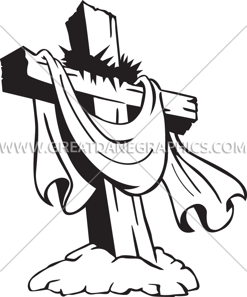 825x995 Cross With Crown Of Thorns Production Ready Artwork For T Shirt