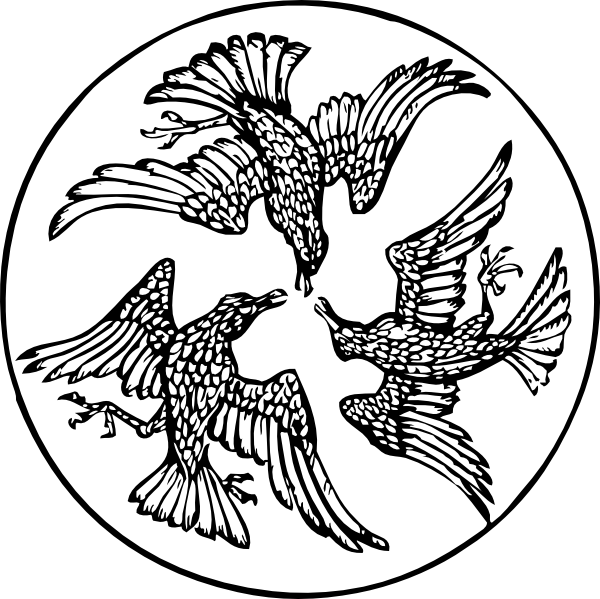 600x599 Three Birds In A Circle Clip Art